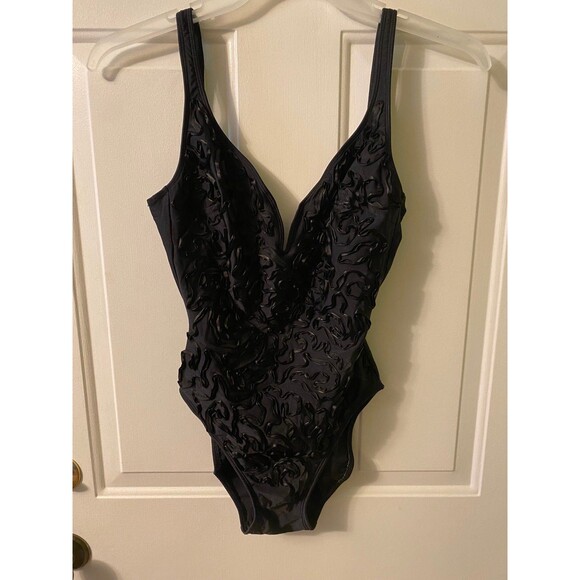 50’s inspired swimsuit black size large - Picture 1 of 7